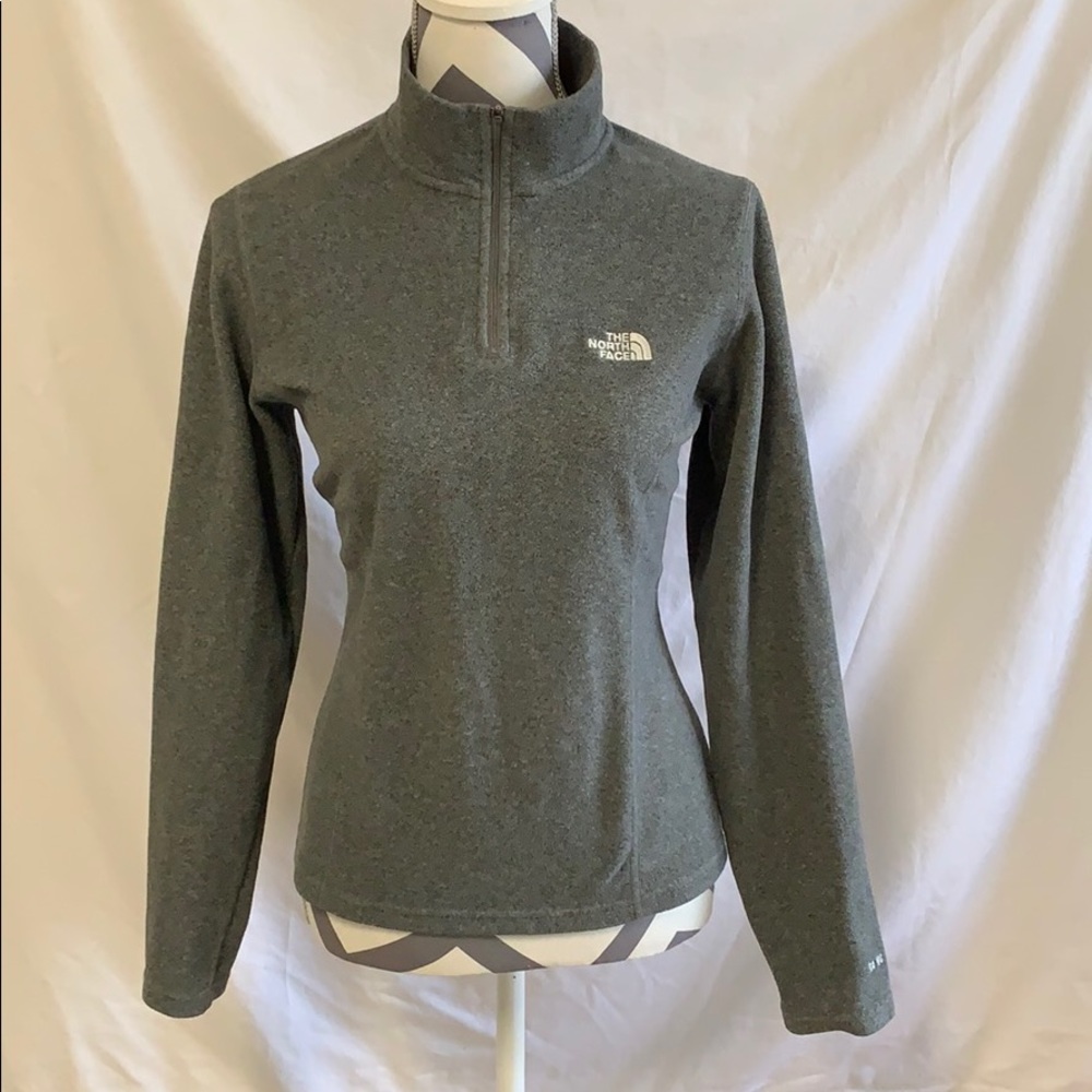 North Face Grey 1/4 Zip Pullover Jacket